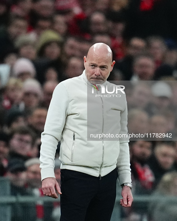 Brian Riemer of Denmark  looks on during the Nations League Round 5 match between Denmark against Spain at Parken, Copenhagen, Denmark on No...