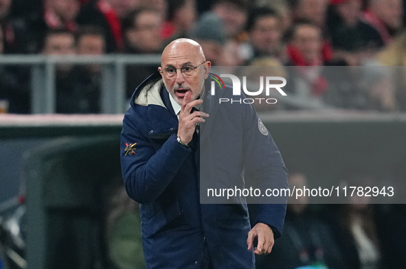 Luis de la Fuente of Spain  gestures during the Nations League Round 5 match between Denmark against Spain at Parken, Copenhagen, Denmark on...