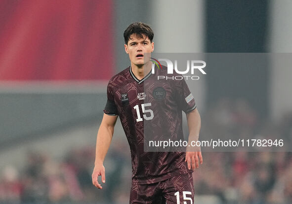 Christian Noergaard of Denmark  looks on during the Nations League Round 5 match between Denmark against Spain at Parken, Copenhagen, Denmar...