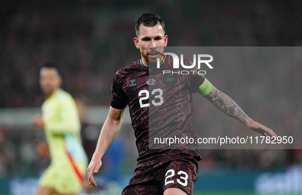 Pierre-Emile Hoejbjerg of Denmark  looks on during the Nations League Round 5 match between Denmark against Spain at Parken, Copenhagen, Den...