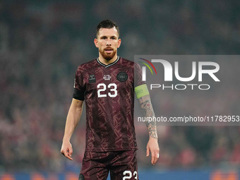 Pierre-Emile Hoejbjerg of Denmark  looks on during the Nations League Round 5 match between Denmark against Spain at Parken, Copenhagen, Den...