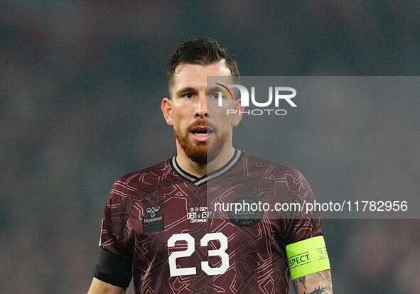 Pierre-Emile Hoejbjerg of Denmark  looks on during the Nations League Round 5 match between Denmark against Spain at Parken, Copenhagen, Den...