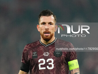 Pierre-Emile Hoejbjerg of Denmark  looks on during the Nations League Round 5 match between Denmark against Spain at Parken, Copenhagen, Den...