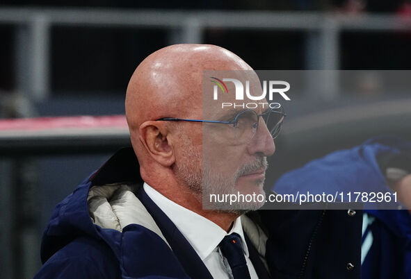 Luis de la Fuente of Spain  looks on during the Nations League Round 5 match between Denmark against Spain at Parken, Copenhagen, Denmark on...