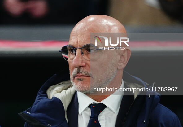 Luis de la Fuente of Spain  looks on during the Nations League Round 5 match between Denmark against Spain at Parken, Copenhagen, Denmark on...