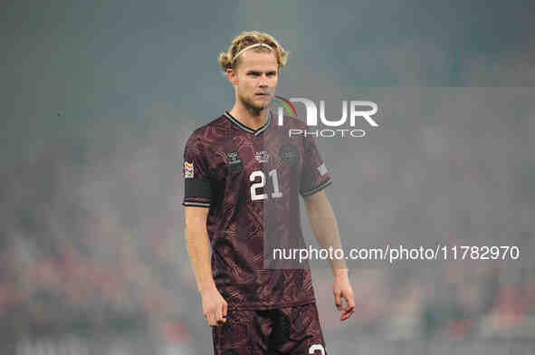 Morten Hjulmand of Denmark  looks on during the Nations League Round 5 match between Denmark against Spain at Parken, Copenhagen, Denmark on...