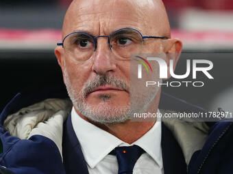 Luis de la Fuente of Spain  looks on during the Nations League Round 5 match between Denmark against Spain at Parken, Copenhagen, Denmark on...