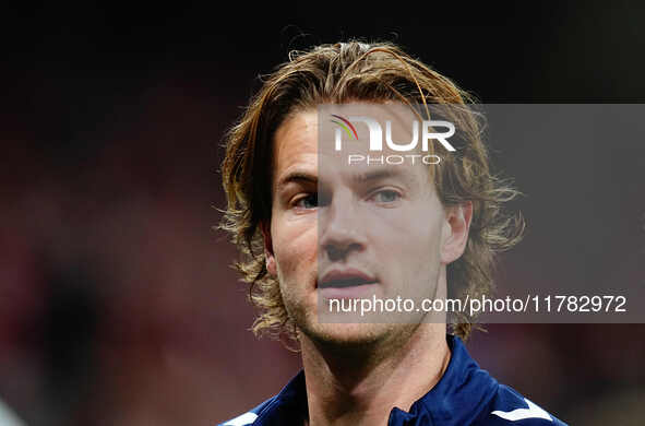 Joachim Andersen of Denmark  looks on during the Nations League Round 5 match between Denmark against Spain at Parken, Copenhagen, Denmark o...