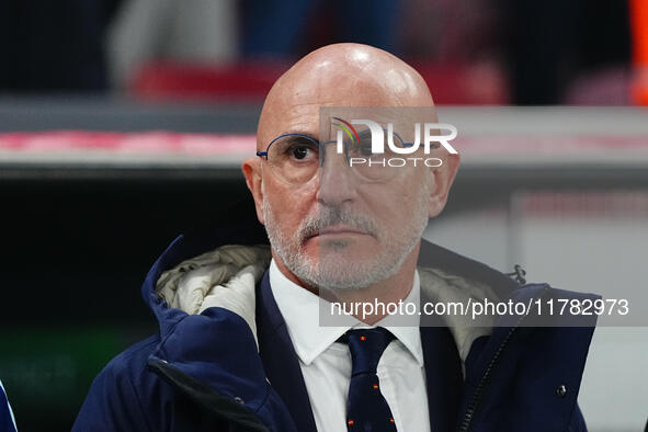 Luis de la Fuente of Spain  looks on during the Nations League Round 5 match between Denmark against Spain at Parken, Copenhagen, Denmark on...