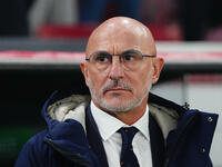 Luis de la Fuente of Spain  looks on during the Nations League Round 5 match between Denmark against Spain at Parken, Copenhagen, Denmark on...