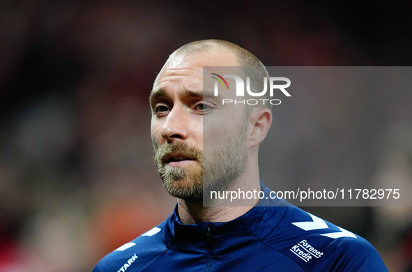 Christian Eriksen of Denmark  looks on during the Nations League Round 5 match between Denmark against Spain at Parken, Copenhagen, Denmark...