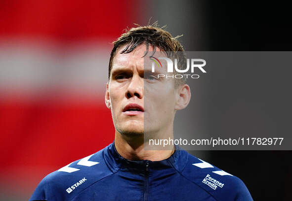 Joachim Andersen of Denmark  /3/ during the Nations League Round 5 match between Denmark against Spain at Parken, Copenhagen, Denmark on Nov...