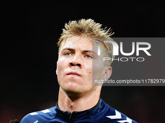 Rasmus Hoejlund of Denmark  looks on during the Nations League Round 5 match between Denmark against Spain at Parken, Copenhagen, Denmark on...