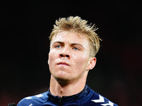 Rasmus Hoejlund of Denmark  looks on during the Nations League Round 5 match between Denmark against Spain at Parken, Copenhagen, Denmark on...