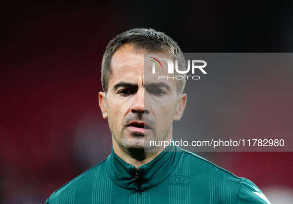 Jure Praprotnik, assistant referee from Slovenia  looks on during the Nations League Round 5 match between Denmark against Spain at Parken,...