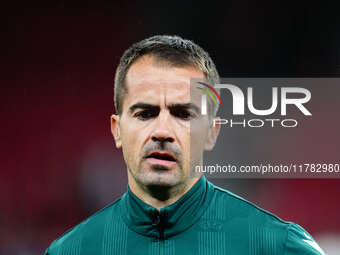 Jure Praprotnik, assistant referee from Slovenia  looks on during the Nations League Round 5 match between Denmark against Spain at Parken,...