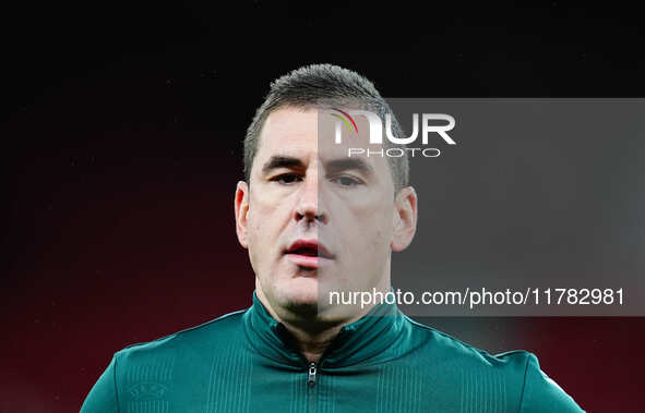 Rade Obrenovic, Referee from Slovenia,  looks on during the Nations League Round 5 match between Denmark against Spain at Parken, Copenhagen...