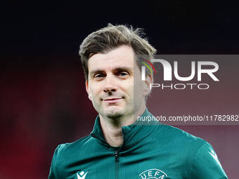 Grega Kordez, assistant referee from Slovenia  looks on during the Nations League Round 5 match between Denmark against Spain at Parken, Cop...