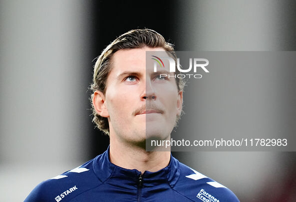 Jonas Wind of Denmark  looks on during the Nations League Round 5 match between Denmark against Spain at Parken, Copenhagen, Denmark on Nove...