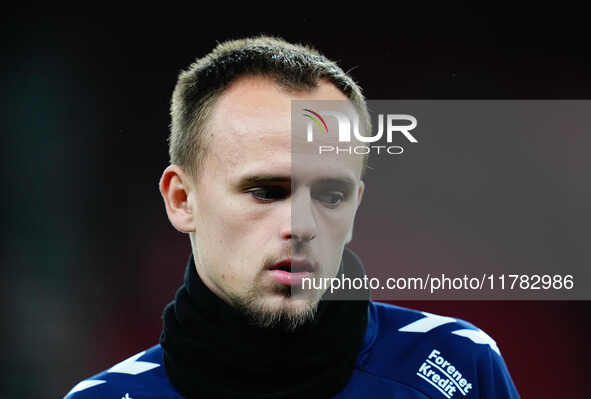 Mikkel Damsgaard of Denmark  looks on during the Nations League Round 5 match between Denmark against Spain at Parken, Copenhagen, Denmark o...