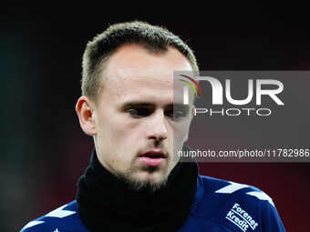 Mikkel Damsgaard of Denmark  looks on during the Nations League Round 5 match between Denmark against Spain at Parken, Copenhagen, Denmark o...