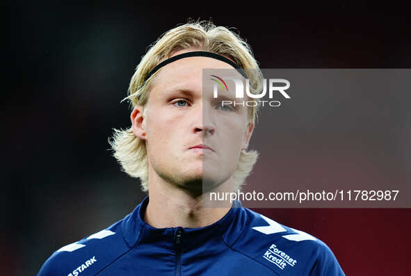 Kasper Dolberg of Denmark  looks on during the Nations League Round 5 match between Denmark against Spain at Parken, Copenhagen, Denmark on...