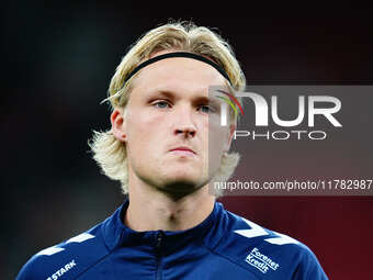 Kasper Dolberg of Denmark  looks on during the Nations League Round 5 match between Denmark against Spain at Parken, Copenhagen, Denmark on...