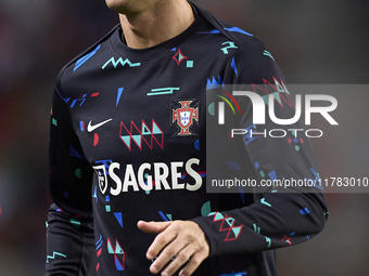 Cristiano Ronaldo of Portugal warms up before the UEFA Nations League 2024/25 League A Group A1 match between Portugal and Poland at Estadio...