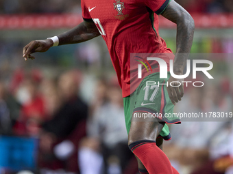 Rafael Leao of Portugal is in action during the UEFA Nations League 2024/25 League A Group A1 match between Portugal and Poland at Estadio D...