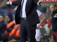 Michal Probierz, Head Coach of Poland, reacts during the UEFA Nations League 2024/25 League A Group A1 match between Portugal and Poland at...