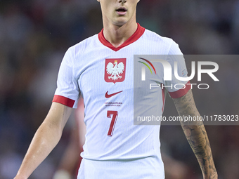 Kacper Urbanski of Poland looks on during the UEFA Nations League 2024/25 League A Group A1 match between Portugal and Poland at Estadio Do...