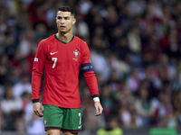 Cristiano Ronaldo of Portugal looks on during the UEFA Nations League 2024/25 League A Group A1 match between Portugal and Poland at Estadio...