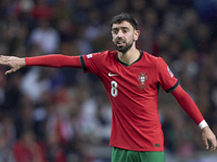 Bruno Fernandes of Portugal reacts during the UEFA Nations League 2024/25 League A Group A1 match between Portugal and Poland at Estadio Do...