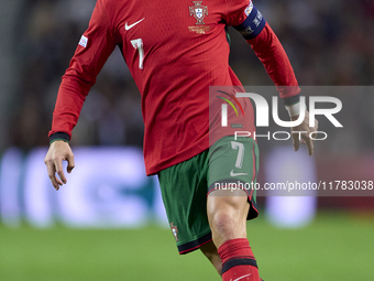 Cristiano Ronaldo of Portugal is in action during the UEFA Nations League 2024/25 League A Group A1 match between Portugal and Poland at Est...