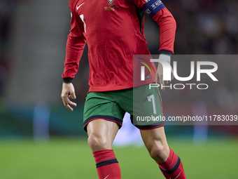 Cristiano Ronaldo of Portugal is in action during the UEFA Nations League 2024/25 League A Group A1 match between Portugal and Poland at Est...