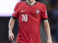 Bernardo Silva of Portugal reacts during the UEFA Nations League 2024/25 League A Group A1 match between Portugal and Poland at Estadio Do D...