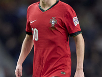 Bernardo Silva of Portugal reacts during the UEFA Nations League 2024/25 League A Group A1 match between Portugal and Poland at Estadio Do D...