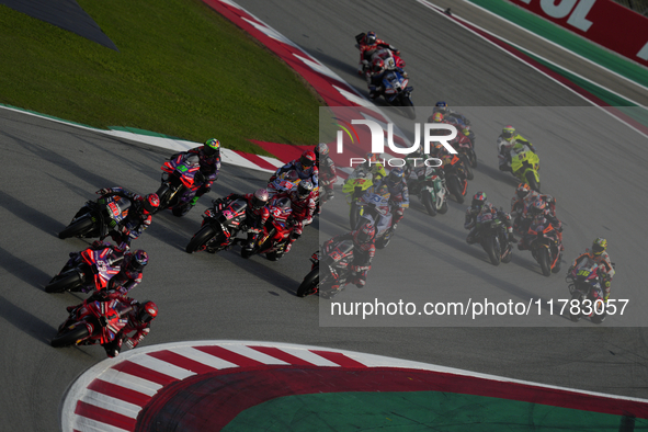 Star of race during the sprint of the Motul Solidarity Grand Prix of Barcelona at Circuit de Barcelona-Catalunya on November 16, 2024 in Bar...