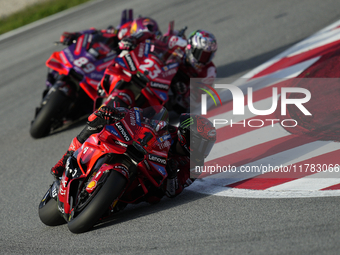 Francesco Pecco Bagnaia (1) of Italy and Ducati Lenovo Team during the sprint of the Motul Solidarity Grand Prix of Barcelona at Circuit de...