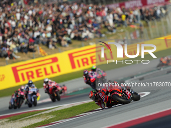 Francesco Pecco Bagnaia (1) of Italy and Ducati Lenovo Team during the sprint of the Motul Solidarity Grand Prix of Barcelona at Circuit de...