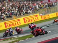 Francesco Pecco Bagnaia (1) of Italy and Ducati Lenovo Team during the sprint of the Motul Solidarity Grand Prix of Barcelona at Circuit de...