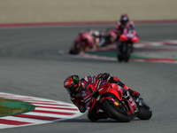 Francesco Pecco Bagnaia (1) of Italy and Ducati Lenovo Team during the sprint of the Motul Solidarity Grand Prix of Barcelona at Circuit de...