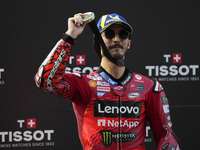 Francesco Pecco Bagnaia (1) of Italy and Ducati Lenovo Team during the sprint of the Motul Solidarity Grand Prix of Barcelona at Circuit de...