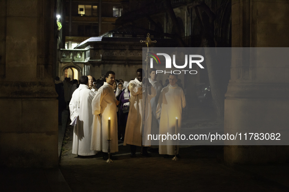 The procession of the Virgin Mary statue took place in Paris, France, on November 15, 2024. The return of the Virgin and Child starts with a...