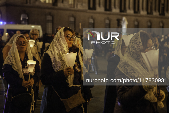 The procession of the Virgin Mary statue took place in Paris, France, on November 15, 2024. The return of the Virgin and Child starts with a...