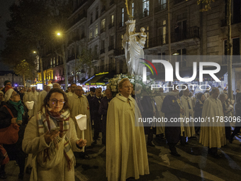 The procession of the Virgin Mary statue took place in Paris, France, on November 15, 2024. The return of the Virgin and Child starts with a...