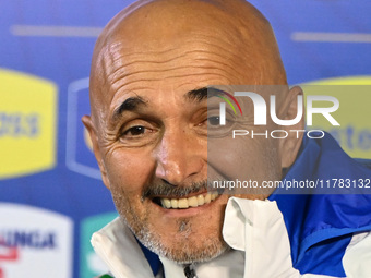 Head coach Luciano Spalletti of Italy speaks to the media during an Italy press conference at BPER Training Centre in Appiano Gentile, Como,...