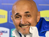 Head coach Luciano Spalletti of Italy speaks to the media during an Italy press conference at BPER Training Centre in Appiano Gentile, Como,...