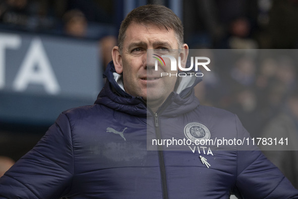 Stockport County F.C. manager Dave Challinor is present during the Sky Bet League 1 match between Stockport County and Wrexham at the Edgele...