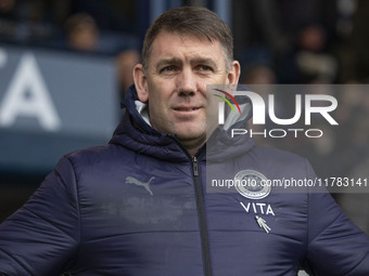 Stockport County F.C. manager Dave Challinor is present during the Sky Bet League 1 match between Stockport County and Wrexham at the Edgele...